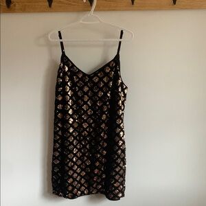 Black and Gold Sequin Dress